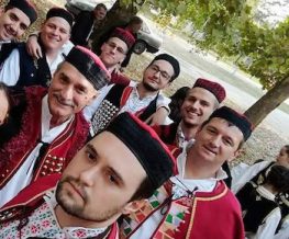 A pboto of a group of serbian men celebrating a traditional event at the serbian community centre of wa